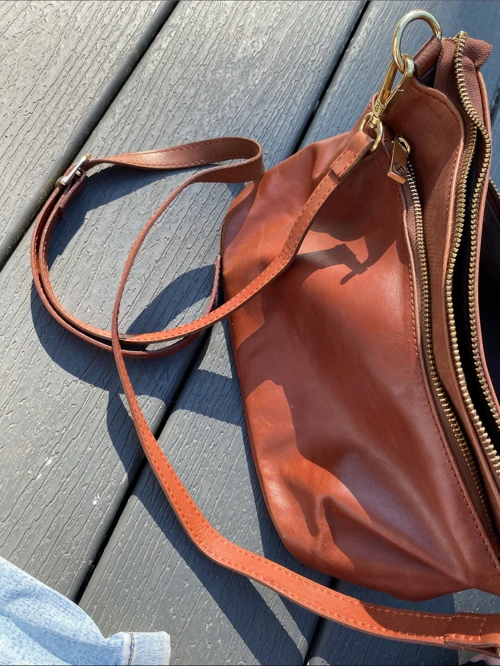 Divina Firenze Lilla Leather Crossbody Purse Cognac Brown Italian Leather Bag